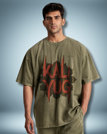 Unisex Acid Washed Oversized Printed  T-shirt by Fabrio Clothing