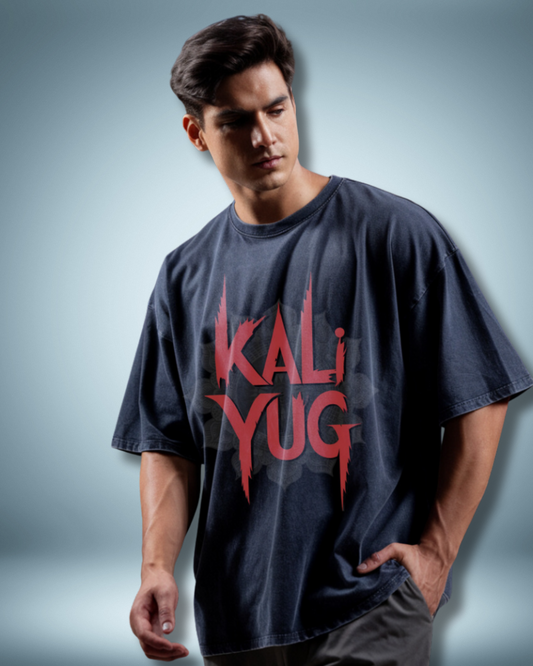 Unisex Acid Washed Oversized Printed  T-shirt by Fabrio Clothing