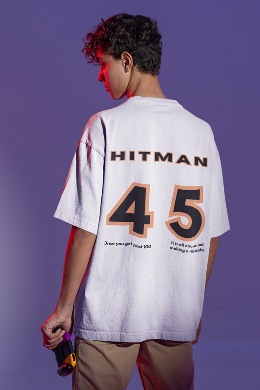 Jersey no.45 Hitman Design Printed Oversized T-shirt