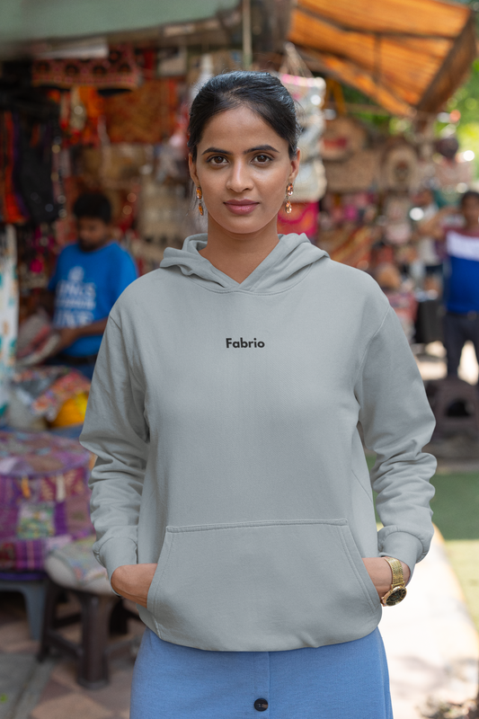 Fabrio Clothings Basic Grey Melange  Hooded SweatShirt