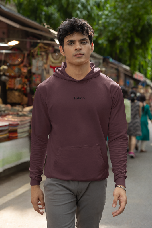 Fabrio Clothings Basic Maroon Hooded SweatShirt